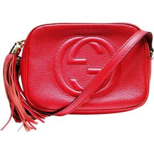 (S6) Gucci Crossbody Bag Red Leather
